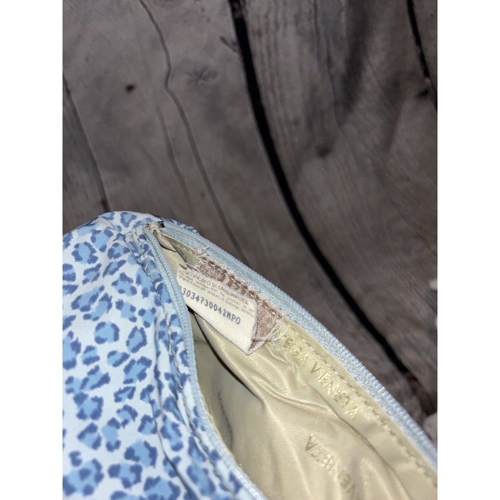 Bottega Veneta Blue Leopard Nylon Makeup Bag with Rare Color Pattern Design - Picture 6 of 6